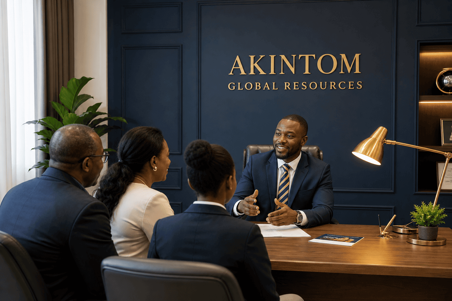 Akintom consultants advising a student and her parents in our Lagos office
